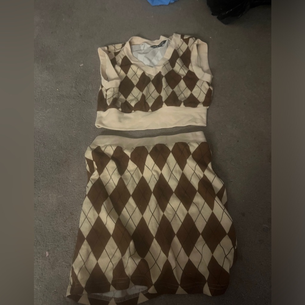 Plaid two piece
